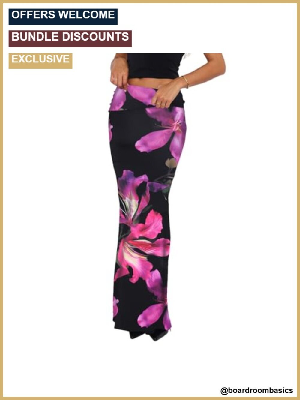 Women's Bodycon Maxi Skirt Foldover High Waist Leopard Floral Cheetah Print